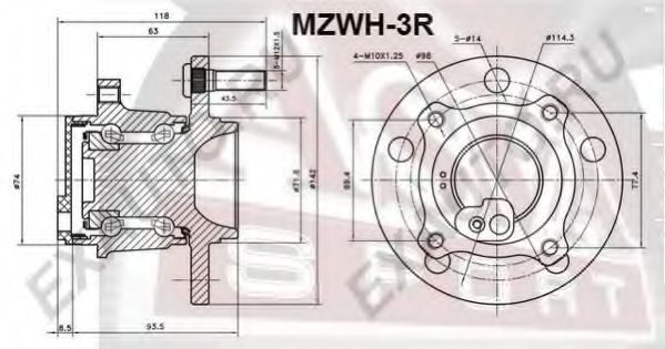 Ступица колеса ASVA MZWH-3R