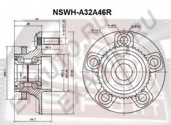 Ступица колеса ASVA NSWH-A32A46R