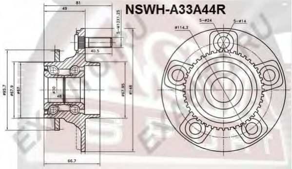 Ступица колеса ASVA NSWH-A33A44R