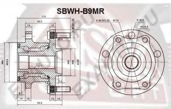 Ступица колеса ASVA SBWH-B9MR