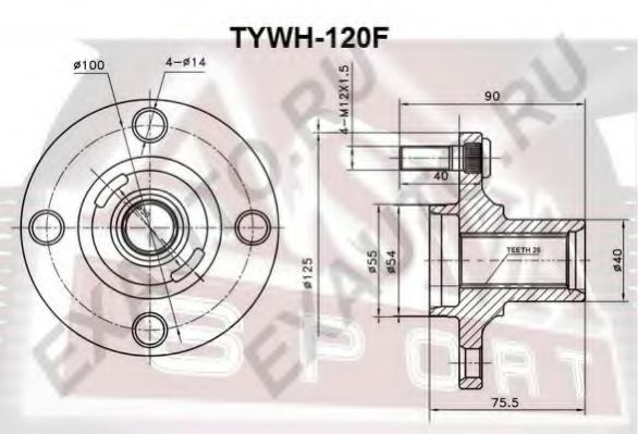 Ступица колеса ASVA TYWH-120F