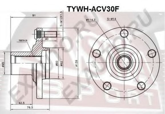 Ступица колеса ASVA TYWH-ACV30F