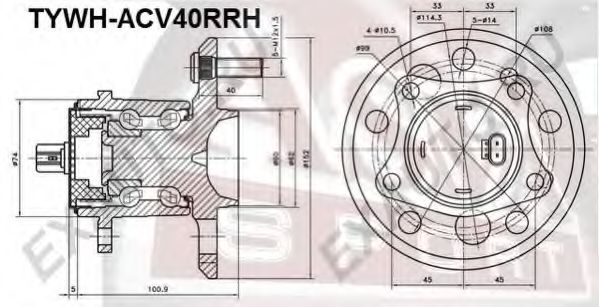 Ступица колеса ASVA TYWH-ACV40RRH