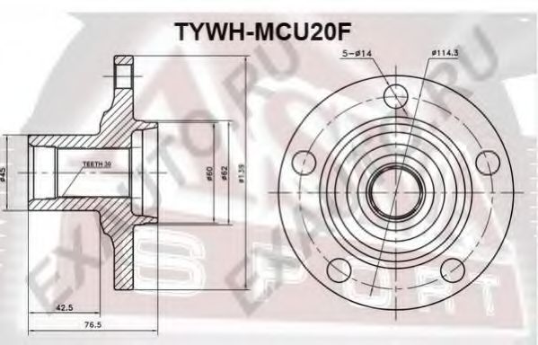 Ступица колеса ASVA TYWH-MCU20F