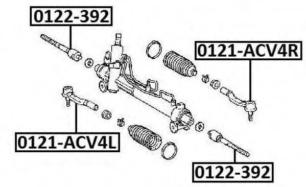 Наконечник поперечной рулевой тяги ASVA 0121-ACV4L