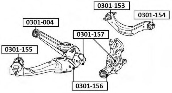 Подвеска, рычаг независимой подвески колеса ASVA 0301-153