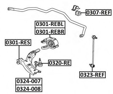 Подвеска, рычаг независимой подвески колеса ASVA 0301-REBL