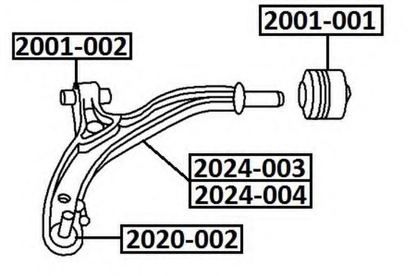 Подвеска, рычаг независимой подвески колеса ASVA 2001-001