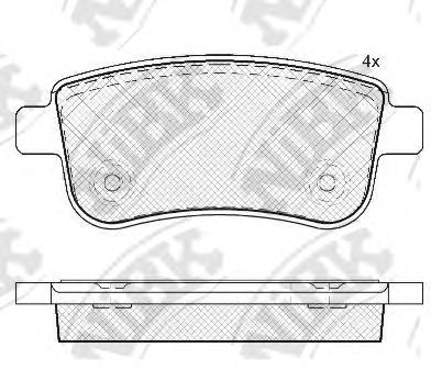 Комплект тормозных колодок, дисковый тормоз NiBK PN0381