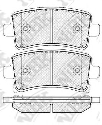 Комплект тормозных колодок, дисковый тормоз NiBK PN0840