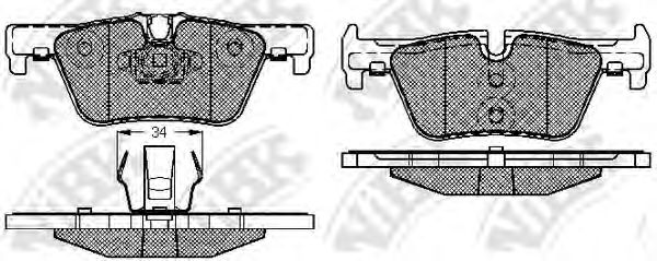 Комплект тормозных колодок, дисковый тормоз NiBK PN32002