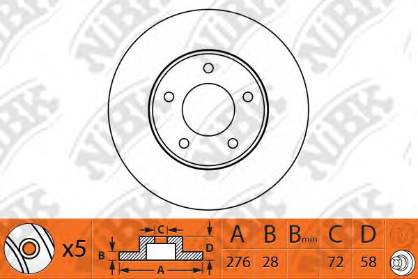 Тормозной диск NiBK RN1314