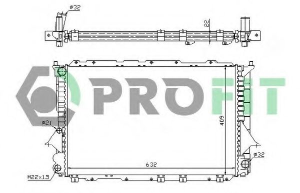 Радиатор, охлаждение двигателя BEHR_ 2115800
