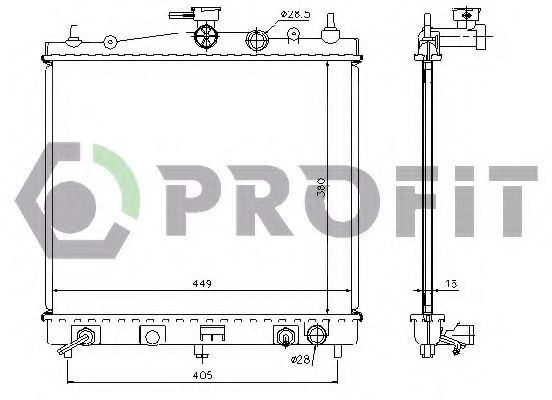 Радиатор, охлаждение двигателя PROFIT PR 6055A1