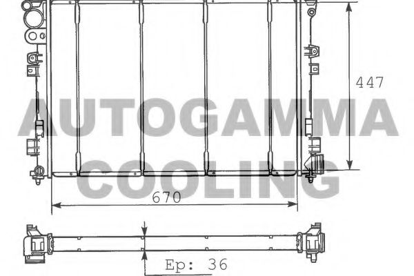 Радиатор, охлаждение двигателя AUTOGAMMA 100187