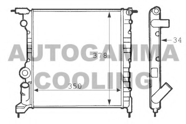 Радиатор, охлаждение двигателя AUTOGAMMA 100883