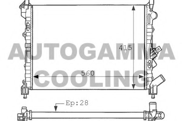 Радиатор, охлаждение двигателя AUTOGAMMA 100890