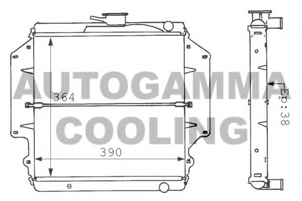 Радиатор, охлаждение двигателя AUTOGAMMA 100946