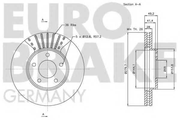 Тормозной диск LUCAS ELECTRICAL DF4316