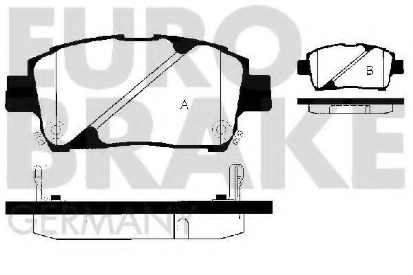 Комплект тормозных колодок, дисковый тормоз EUROBRAKE 5502224552