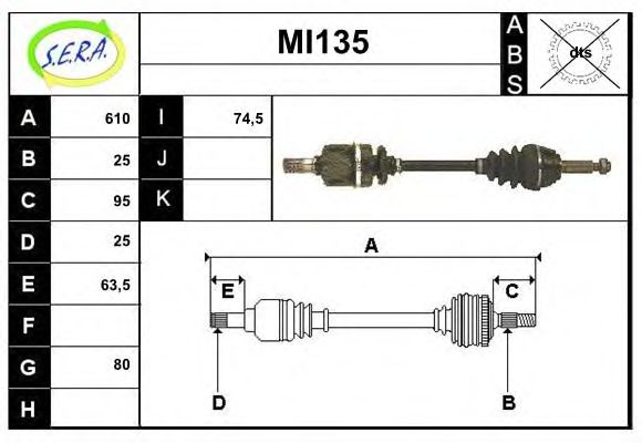 Приводной вал SERA 101485