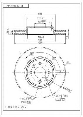 Тормозной диск FI.BA FBD141