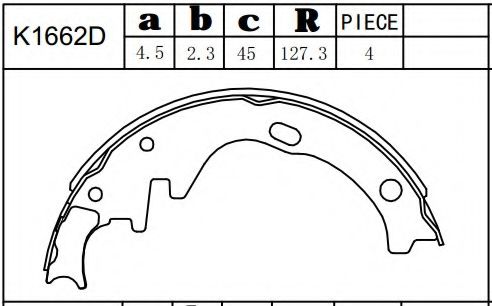 Комплект тормозных колодок ASIMCO K1662D