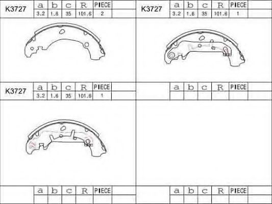 Комплект тормозных колодок ASIMCO K3727