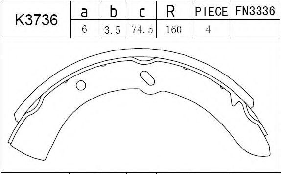Комплект тормозных колодок ASIMCO K3736