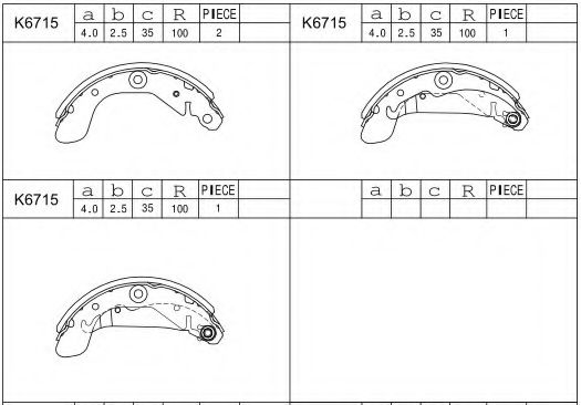 Комплект тормозных колодок ASIMCO K6715