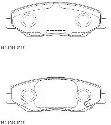Комплект тормозных колодок, дисковый тормоз ASIMCO KD1513