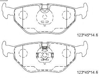 Комплект тормозных колодок, дисковый тормоз ASIMCO KD6737