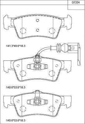 Комплект тормозных колодок, дисковый тормоз ASIMCO KD7224