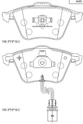 Комплект тормозных колодок, дисковый тормоз ASIMCO KD7798