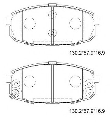 Комплект тормозных колодок, дисковый тормоз ASIMCO KD9740F