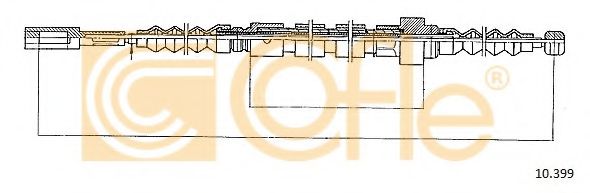 Трос, стояночная тормозная система COFLE 10.399