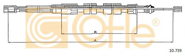 Трос, стояночная тормозная система COFLE 10.739