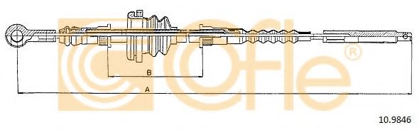 Трос, стояночная тормозная система COFLE 10.9846