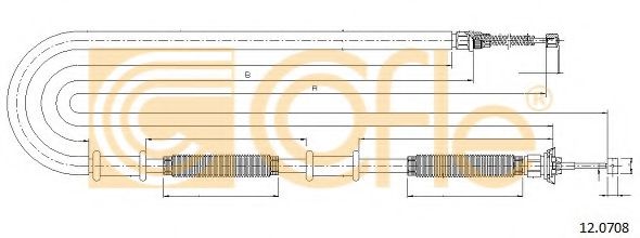 Трос, стояночная тормозная система COFLE 12.0708