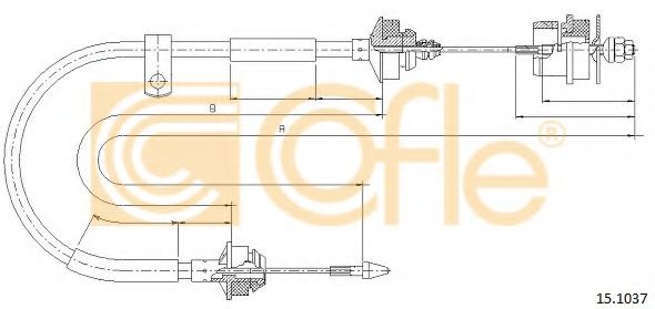 Трос, управление сцеплением COFLE 15.1037