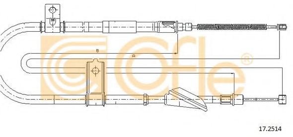 Трос, стояночная тормозная система COFLE 17.2514
