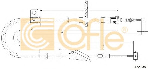 Трос, стояночная тормозная система COFLE 17.5055