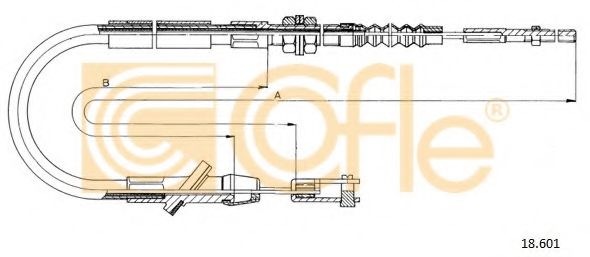 Трос, управление сцеплением COFLE 18601
