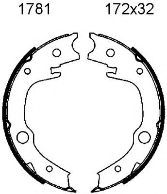 Комплект тормозных колодок, стояночная тормозная система BSF 01781