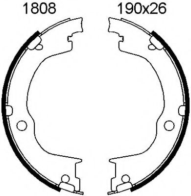 Комплект тормозных колодок, стояночная тормозная система BSF 01808