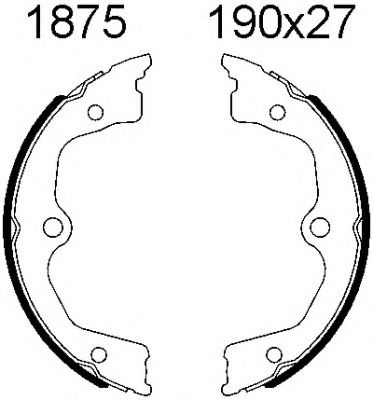 Комплект тормозных колодок, стояночная тормозная система BSF 01875
