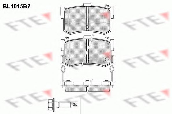 Комплект тормозных колодок, дисковый тормоз FTE BL1015B2