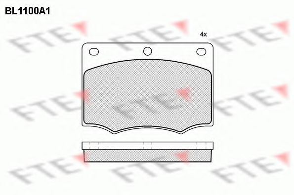 Комплект тормозных колодок, дисковый тормоз FTE BL1100A1