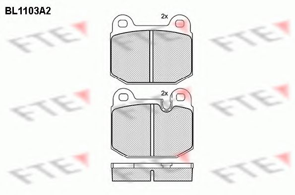 Комплект тормозных колодок, дисковый тормоз FTE BL1103A2