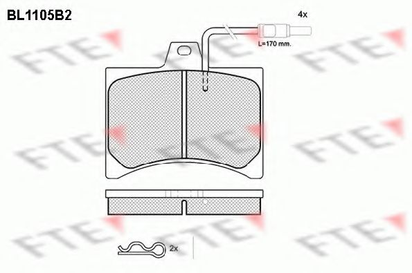 Комплект тормозных колодок, дисковый тормоз FTE BL1105B2